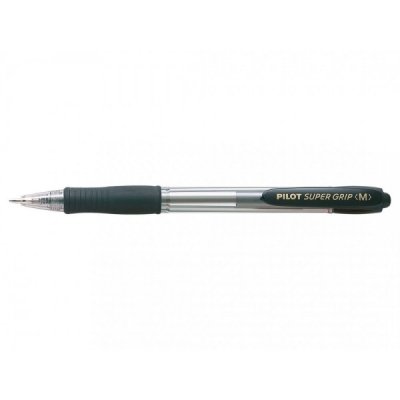 Penna a sfera PILOT Supergrip ricaricabile con livello d'inchiostro visibile - punta 1mm - Nero