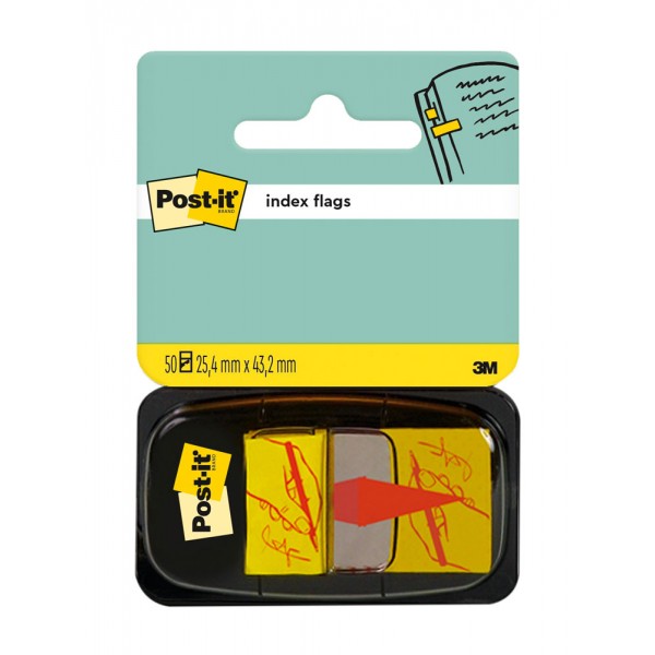 Segnapagina post-it index firma qui 25,4x43,2mm colore giallo