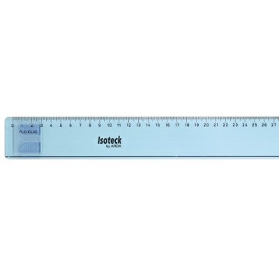 Riga 70cm isotek, per parallelografi colore azzurro trasparente