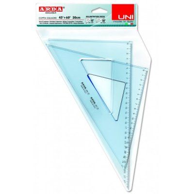 Coppia squadre uni 45° e 60° colore grigio
