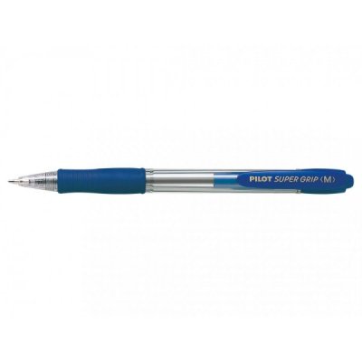 Penna a sfera PILOT Supergrip ricaricabile con livello d'inchiostro visibile - punta 1mm - Blu