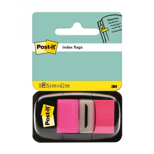 Segnapagina post-it 680-21 25,4x43,6mm colore rosa vivace