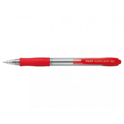 Penna a sfera PILOT Supergrip ricaricabile con livello d'inchiostro visibile - punta 1mm - Rosso
