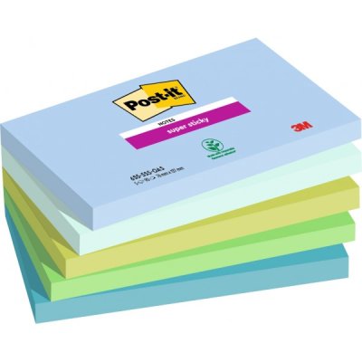 Foglietti post-it super sticky 622 oasis 76x127mm colore assortiti