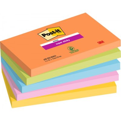 Foglietti post-it super sticky 622 boost 76x76mm colore assortiti