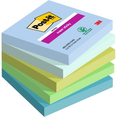 Foglietti post-it super sticky 622 oasis 76x76mm colore assortiti