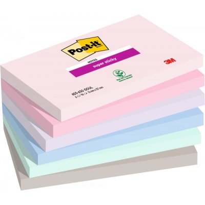 Foglietti post-it super sticky 622 soulful 76x127mm colore assortiti