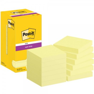 Foglietti post-it super sticky giallo canary 654-12sscy 76x76mm colore giallo canary