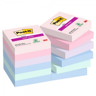 Foglietti post-it super sticky 622 soulful 47,6x47,6mm colore assortiti