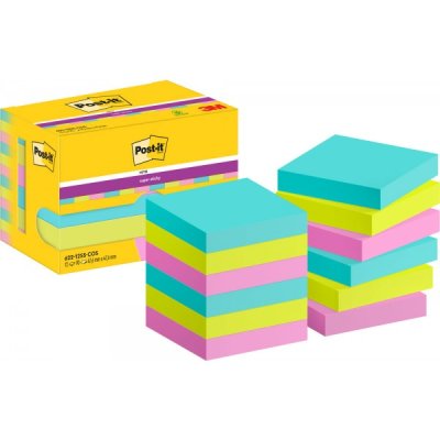 Foglietti post-it super sticky 622 cosmic 47,6x47,6mm colore assortiti
