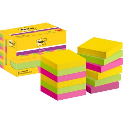 Foglietti post-it super sticky 622 carnival 47,6x47,6mm colore assortiti