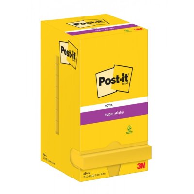Foglietti post-it super sticky giallo sole 654-s 76x76mm colore giallo oro