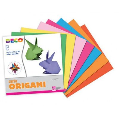 Carta origami, 20fg 80gr 14x14cm colore assortiti