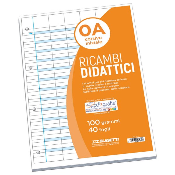 Ricambi forati per disgrafia colore bianco grammatura 100gr