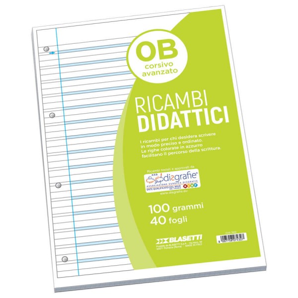 Ricambi forati per disgrafia colore bianco grammatura 100gr