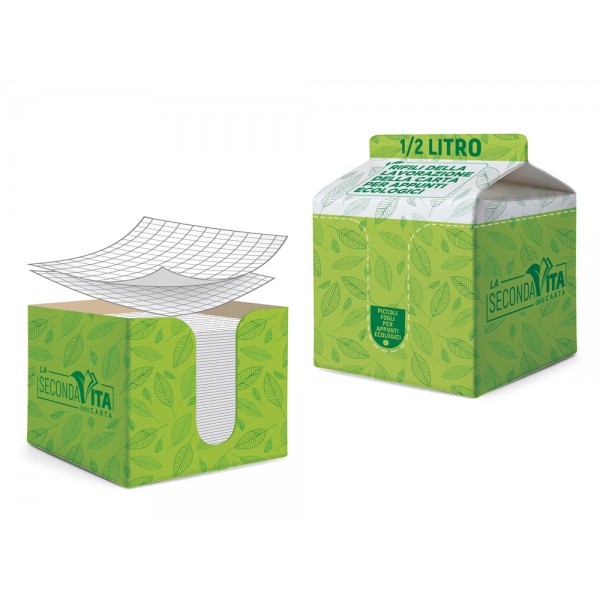 Foglietti 1/2 litro di carta 9,5x9,5cm grammatura 80gr