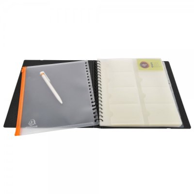 Porta biglietti da visita exacard exactive,320 buste 26,5x25cm nero colore nero