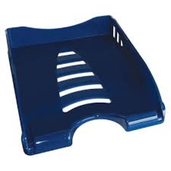 Vaschetta portacorrispondenza SUNRISE, impilabile in linea o a sbalzo - Blu - Plastica